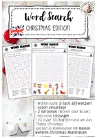 Vorschau - Arbeitsblätter - Word Search Christmas Englischunterricht Grundschule Sek I - Deckblatt