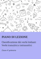 anteprima - Piani di lezione - Classificazione dei verbi: verbi transitivi e intransitivi - Pagina di copertina