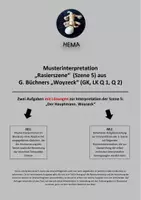 Vorschau - Unterrichtsreihen - Woyzeck: Rasierszene - Musterinterpretation + ihre Struktur - Deckblatt