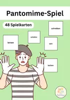 Vorschau - Spiele - Pantomime Spiel zum Thema Verben - Deckblatt