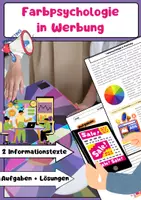 Vorschau - Arbeitsblätter - Farbpsychologie in Werbung: Wirkung von Farben - Deckblatt