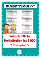 Vorschau - Arbeitsblätter - Halbschriftliche Multiplikation bis 1000. 2 Übungshefte - Deckblatt