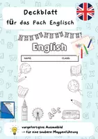Vorschau - Arbeitsblätter - Deckblatt für die Englischmappe - ideal für eine saubere Mappenführung! (Klassenstufe 5 - 13) - Deckblatt