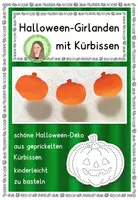 Vorschau - Mal- und Bastelvorlagen - Halloween-Girlanden mit Kürbissen zum Prickeln - Deckblatt
