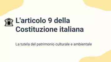 anteprima - Presentazioni / Lavagne - L´articolo 9 della Costituzione italiana - Pagina 1