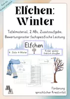 Vorschau - Arbeitsblätter - Fachspezifische Leistung: Elfchen schreiben - Wintergedichte - Deckblatt
