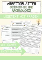 Vorschau - Arbeitsblätter - Geschichte und Archäologie Erdkunde – Lesetext mit Richtig/Falsch-, Multiple-Choice- und offenen Fragen - Deckblatt