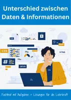 Vorschau - Arbeitsblätter - Informatik Sek I – Grundlagen 💻 Unterschied zwischen Daten und Informationen - Deckblatt