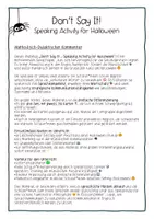 Vorschau - Spiele - Don't Say It Halloween Speaking Activity Sek I Englisch - Seite 1