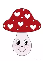 Vorschau - Mal- und Bastelvorlagen - Fliegenpilz mit Herzen🍄 Bastelvorlage 💕 - Deckblatt