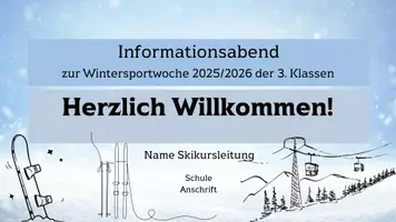 Vorschau - Anderer Materialtyp - detaillierte Vorlage: Elterninformationsabend Skikurs - Deckblatt