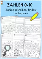 Vorschau - Arbeitsblätter - Zahlen 0 bis 10, Zahlen schreiben, nachspuren, Zahlen Maze - Deckblatt