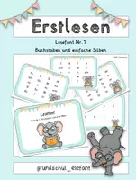 Vorschau - Arbeitsblätter - Lesefant Kartei 1 & 2 - Deckblatt