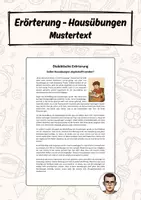Vorschau - Arbeitsblätter - Mustertext Erörterung - Sollen Hausübungen abgeschafft werden? - Deckblatt
