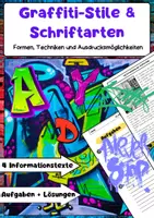 Vorschau - Arbeitsblätter - Graffiti-Stile & Schriftarten: Kunstunterricht - Deckblatt