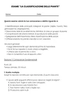 anteprima - Compiti in classe/Test - Esame: La classificazione delle piante - Pagina 1