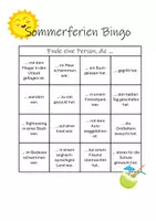 Vorschau - Spiele - Idee zum Schuljahresbeginn: Sommerferien Bingo - Seite 1