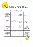 Vorschau - Spiele - Idee zum Schuljahresbeginn: Sommerferien Bingo - Deckblatt