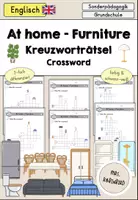Vorschau - Arbeitsblätter - At home Furniture (Möbel) Arbeitsblatt Kreuzworträtsel differenziert - Englisch - Deckblatt