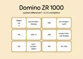 Vorschau - Spiele - Domino 1000 HZE / Zahlenraum 1000 - Deckblatt