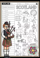 Vorschau - Arbeitsblätter - SCOTLAND – Vocabulary Worksheet (3-fach differenziert) - Deckblatt
