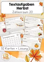 Vorschau - Arbeitsblätter - Textaufgaben im Herbst - ZR 20 - ( 2. Klasse / Sachaufgaben / Freiarbeit) - Deckblatt