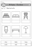 Vorschau - Arbeitsblätter - At home Furniture (Möbel) Arbeitsblatt Read and write differenziert - Englisch - Seite 2