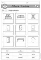 Vorschau - Arbeitsblätter - At home Furniture (Möbel) Arbeitsblatt Read and write differenziert - Englisch - Seite 3