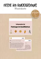 Vorschau - Stationenlernen - Wissenskartei Feste im Buddhismus / Weltreligionen - Deckblatt