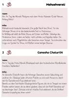 Vorschau - Stationenlernen - Wissenskartei Feste im Hinduismus / Weltreligionen - Seite 1