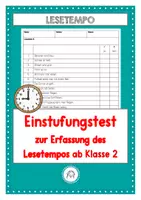 Vorschau - Test - Einstufungstest zur Überprüfung der Leseflüssigkeit - Deckblatt