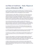 Vorschau - Arbeitsblätter - Französisch Leseverständnis Feste und Traditionen – Fêtes et traditions compréhension écrite - Seite 1