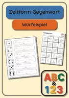 Vorschau - Spiele - Zeitform Gegenwart (Würfelspiel, Lernspiel, Satzbau, Präsens) - Deckblatt