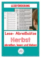 Vorschau - Arbeitsblätter - Herbstsätze. Abreißzettel zur Leseförderung - Deckblatt