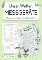 Vorschau - Arbeitsblätter - Wetter: Messgeräte-Fächer & Arbeitsblätter (3./4. Klasse) - Deckblatt