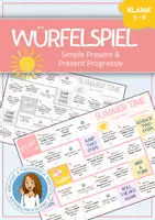 Vorschau - Spiele - PRESENT MIX 🎲 Sommer - Würfelspiel | Simple Present & Present Progressive (Summer Time) - Deckblatt