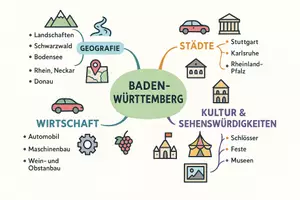 Vorschau - Arbeitsblätter - Arbeitsblatt zum Thema "Baden-Württemberg" + Onlineübung & MP3 + Mindmap + Infografik - Seite 2