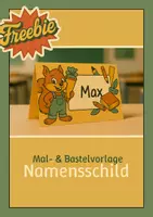 Vorschau - Mal- und Bastelvorlagen - Mal- / Bastelvorlage Namensschild Eichhörnchen - Deckblatt