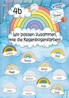Vorschau - Mal- und Bastelvorlagen - Türdeko Regenbogen I Dekoration für das Klassenzimmer - Deckblatt