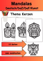 Vorschau - Arbeitsblätter - Mandalas Thema Kerzen - Grundschule - Bastelvorlagen - Deckblatt
