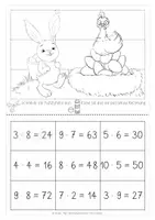 Vorschau - Arbeitsblätter - Mathepuzzle Multiplikation - Ostern - ab Klasse 2 - FREEBIE - Seite 3
