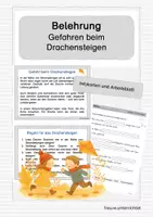 Vorschau - Arbeitsblätter - Belehrung Gefahren beim Drachensteigen 1.+2.Klasse - Deckblatt