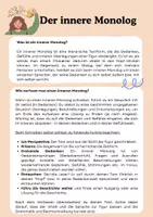 Vorschau - Arbeitsblätter - Innerer Monolog_Beschreibung, Anleitung, Übungsangaben, Lösung - Deckblatt