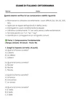 anteprima - Compiti in classe/Test - Esame di Italiano: Ortogramma - Pagina 1