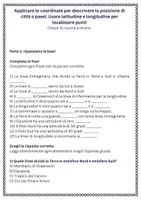anteprima - Esercizi - Applicare le coordinate per descrivere la posizione di città o paesi - Pagina 1
