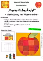 Vorschau - Mal- und Bastelvorlagen - Kunst im Herbst: "Herbstliche Äpfel" (Mischübung mit Wasserfarbe) - Deckblatt