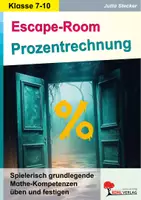 Vorschau - Arbeitsblätter - Escape-Room Mathematik Band 1: Prozentrechnung | Grundwert, Prozentwert, Zinsrechnung, Rätsel, spielerisch lernen | Mathe Sekundarstufe I Klasse 7-10 Lösungen - Deckblatt