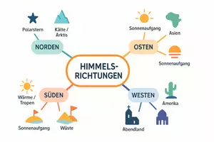 Vorschau - Arbeitsblätter - Arbeitsblatt "Himmelsrichtung" + Onlineübung & MP3 + Mindmap - Seite 2