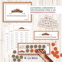 anteprima - Esercizi - Autunno: Addizioni e Sottrazioni fino a 20. - Pagina di copertina