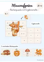 Vorschau - Spiele - Minusaufgaben Rechenpuzzle ZR 10 (Mathe Klasse 1) - Deckblatt